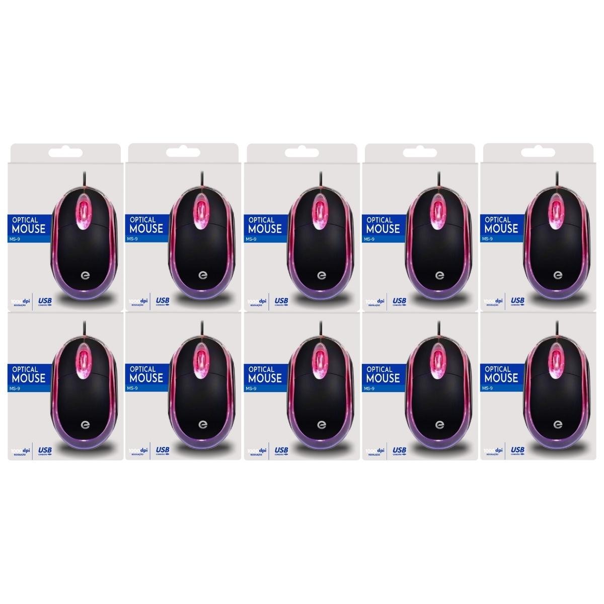 Mouse Pequeno Usb 2.0 Com Fio 1200dpi P/ PC E Notebook Atacado / Revenda 10 Peças