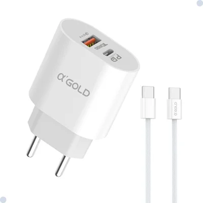 Kit Fonte Carregador Carga Rápida Turbo Pd40w Para Iphone 15 Cor Branco