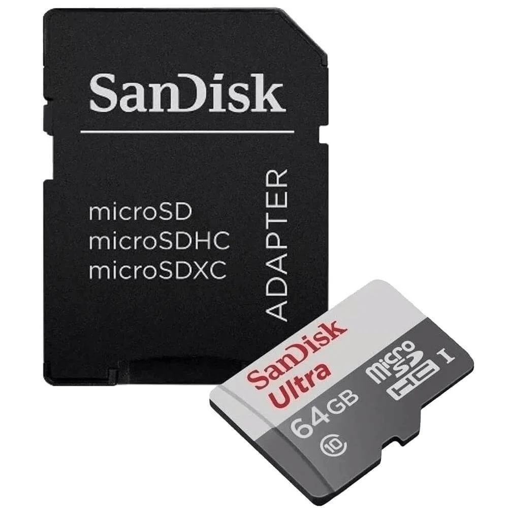 Cartão Microsdxc Sandisk Ultra 64gb De 100mb/s, Classe10, Uhs-i U1 A1 Cartão Microsdxc Sandisk Ultra 64gb De 100mb/s, Classe10, Uhs-i U1 A1