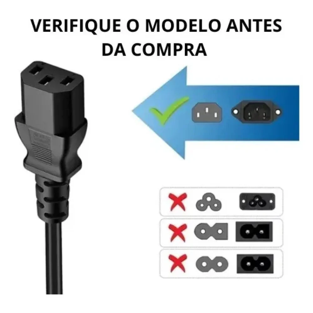 Imagem 2 de 4 do produto Cabo Exbom De Forca Tripolar 1,5 Metros Nbr14136 P/ Fonte Note Mickey