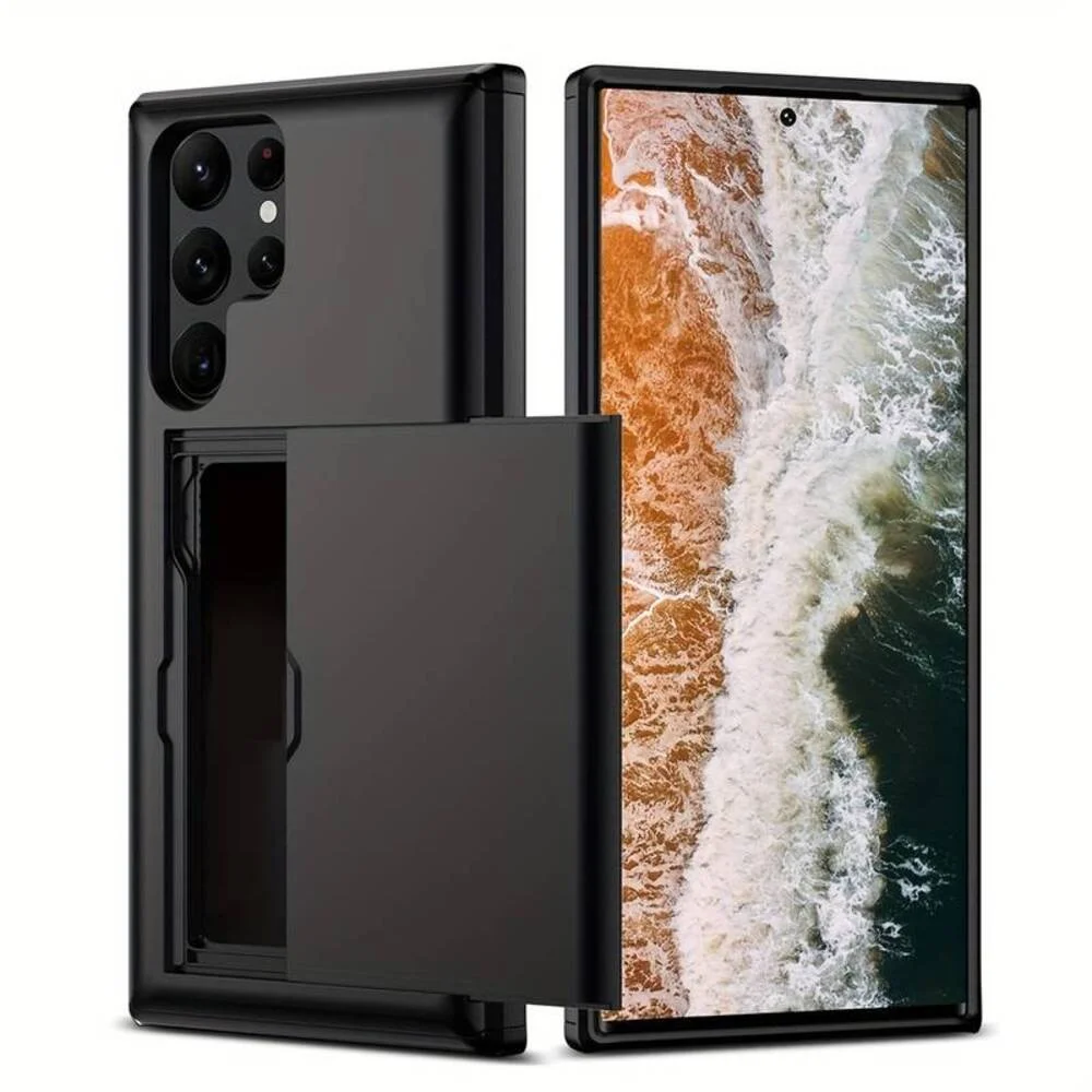Imagem 3 de 5 do produto Capa Carteira com Compartimento Espaço para Guardar Cartão de Crédito para o Samsung Galaxy S25 Ultra - Cor: Preto