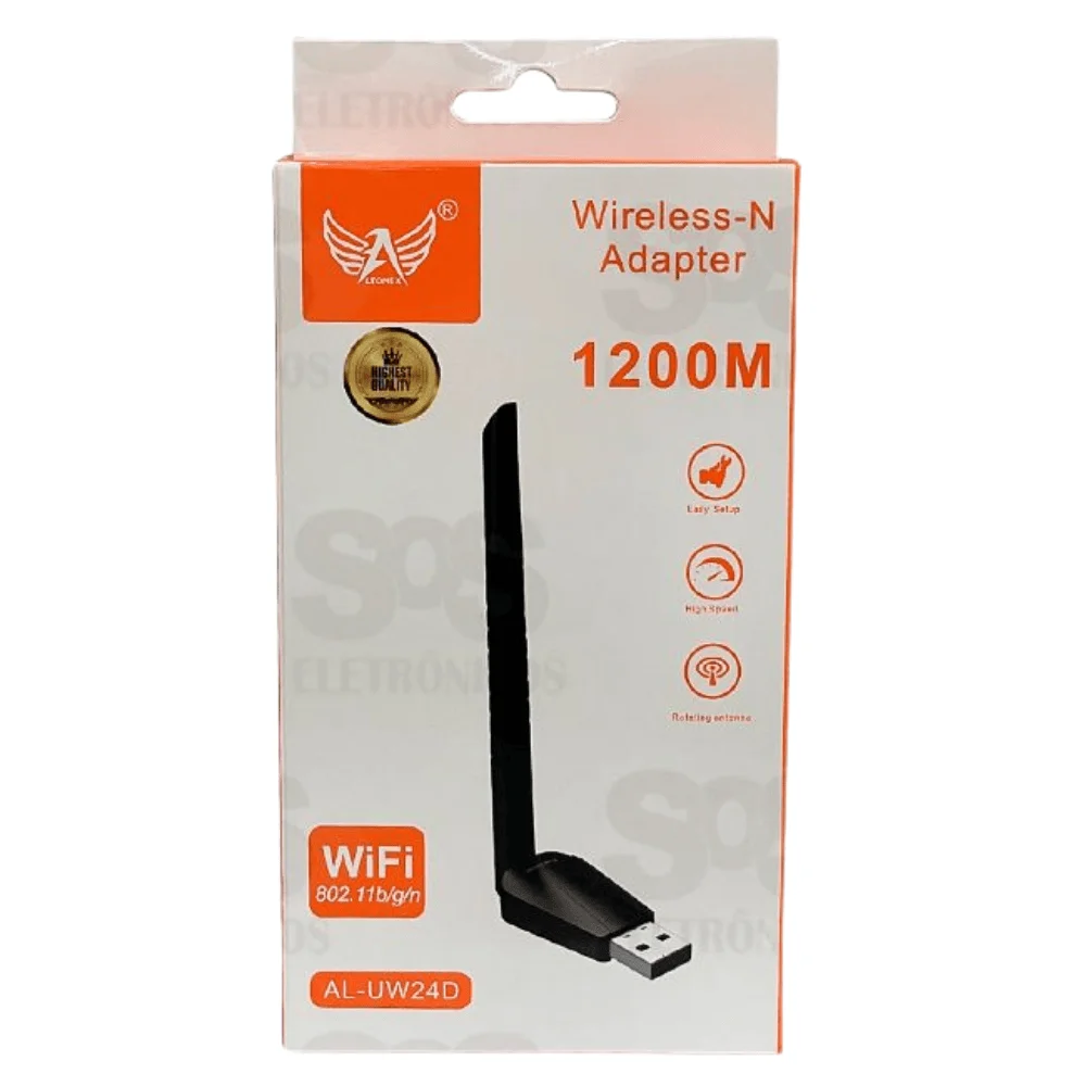 Imagem 3 de 4 do produto Antena Wireless 1200 Mbps Usb 2.4ghz Aluw24d Altomex