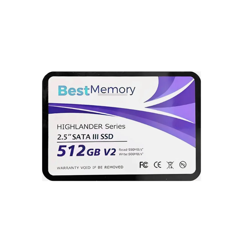 Imagem 2 de 5 do produto SSD 512gb 2.5 Sata 3 550mbs Leit 500mbs Grav Highlander Seri 512gbv2 Best Memory