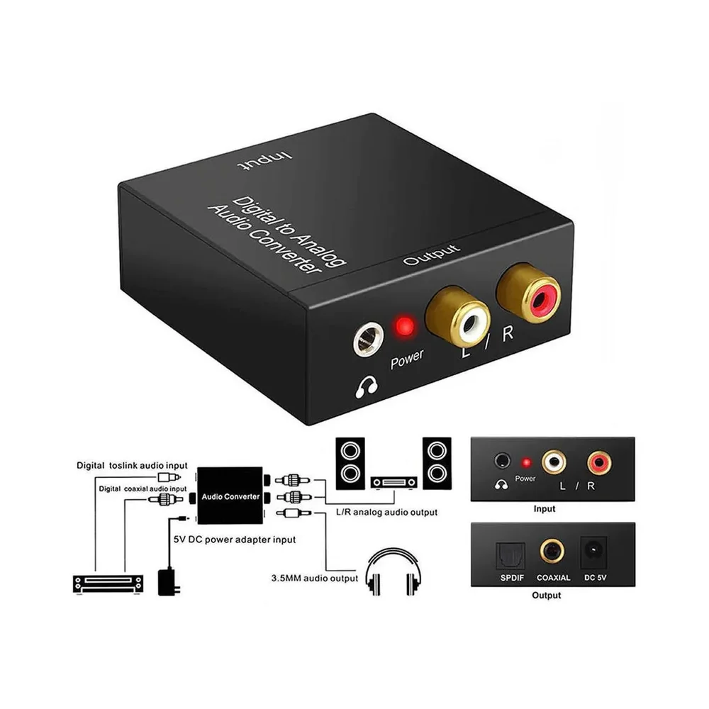 Imagem 4 de 5 do produto Conversor De Audio Digital Optico Para Analogico Rca + P2 Toslink
