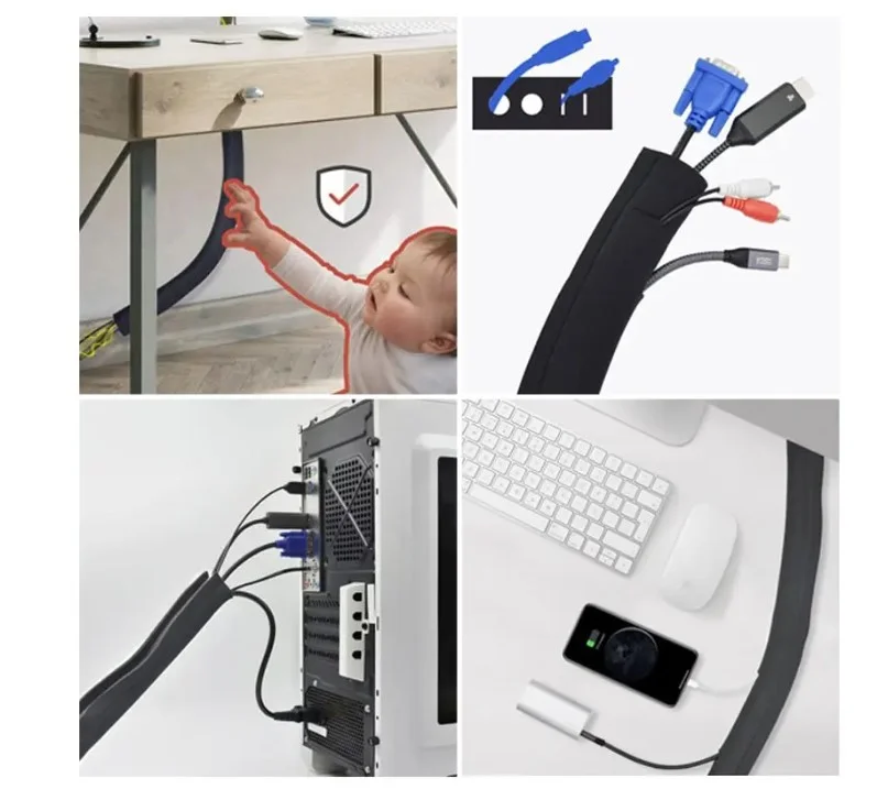 Imagem 3 de 5 do produto Organizador De Cabos / Protetor Cabos Com Zipper