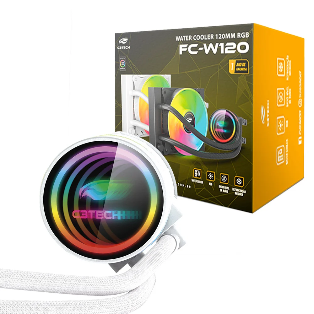 Water Cooler C3tech Gaming 120mm Fc-w120whRGB Branco 5