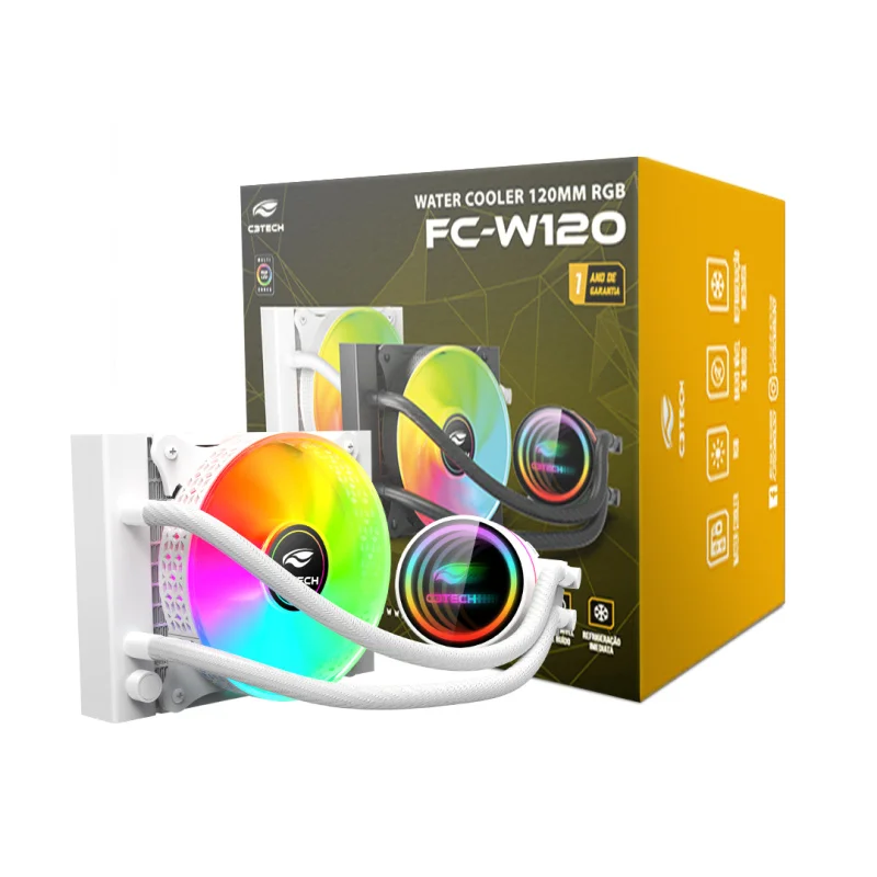 Water Cooler C3tech Gaming 120mm Fc-w120whRGB Branco 6