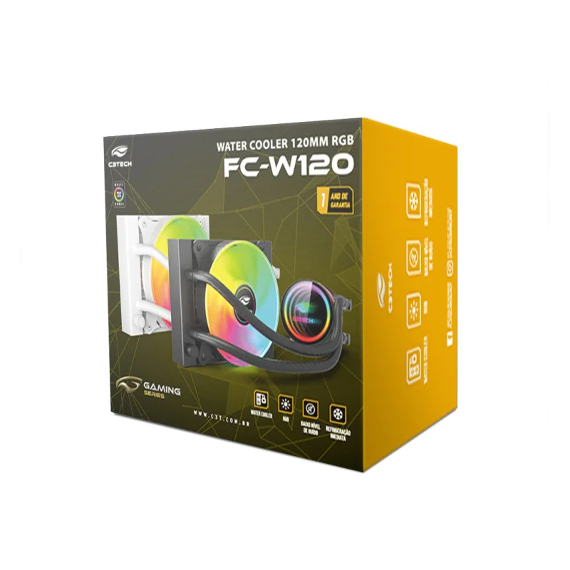 Water Cooler C3tech Gaming 120mm Fc-w120whRGB Branco 7