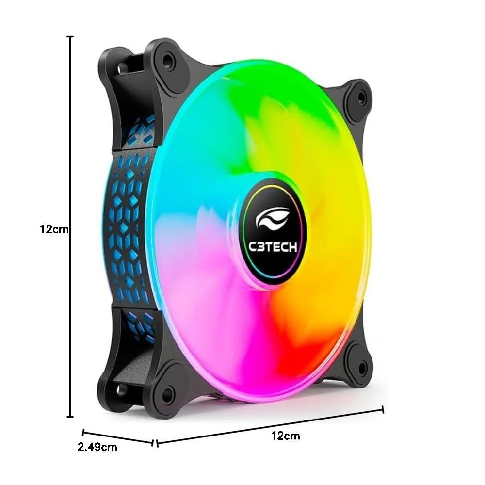 Cooler C3tech Para Gabinete 120mm LED RGB F9-l160RGB Bk - RGB 5
