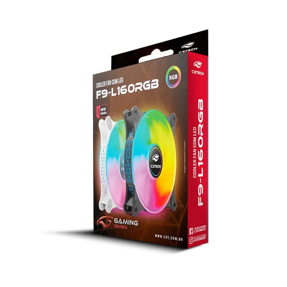 Cooler C3tech Para Gabinete 120mm LED RGB F9-l160RGB Bk - RGB 8