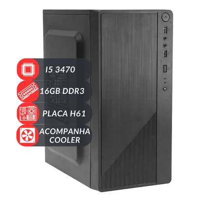 PC Cpu Intel i5 3470 Place Mãe H61 Memória Ram 16gb Ddr3 200w S/ Hd