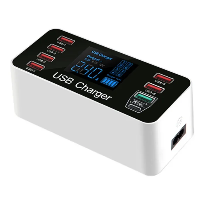 Estação De Carregamento Usb Ultra Rápido Porta Qc3.0 40w