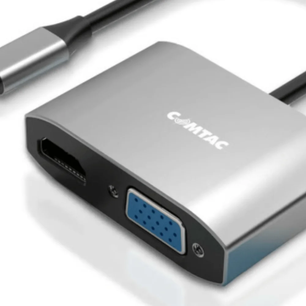 Imagem 3 de 3 do produto Cabo Conversor Usb-c Para HDMI 2.0 + Vga Comtac 20119453