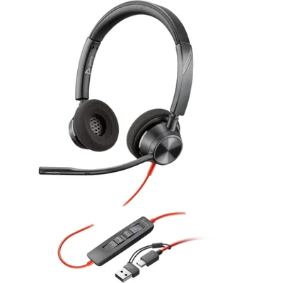Headset Blackwire Bw3320 Usb-c Com Adaptador Usb-a 8x220aa Poly - Preto
