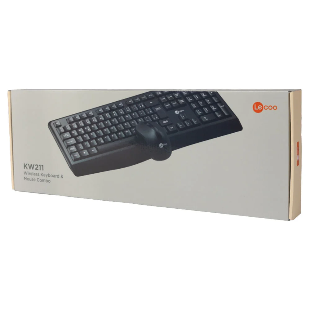 Kit Teclado + Mouse Lecoo/lenovo, Sem Fio, Preto - Kw211 Kit Teclado + Mouse Lecoo/lenovo, Sem Fio, Preto - Kw211