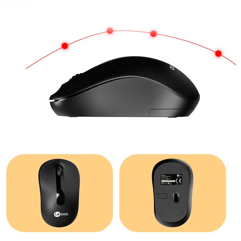 Kit Teclado + Mouse Lecoo/lenovo, Sem Fio, Preto - Kw211 Kit Teclado + Mouse Lecoo/lenovo, Sem Fio, Preto - Kw211