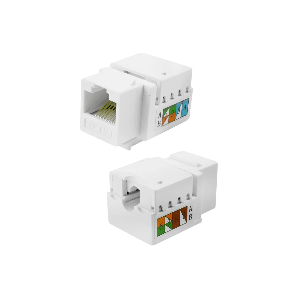 Imagem 4 de 4 do produto Kit Atacado 10 Keystone Fêmea Rj45 Cat6 10gbps Branco 5+