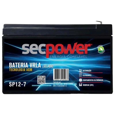 Bateria Selada Vrla 12v 7ah Sp 12-7 Secpower