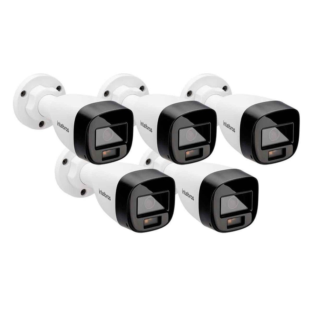Kit 5 Câmeras Vhd 1220 B Full Color Full Hd 1080p Visão Noturna Colorida 20m Proteção Ip67 Intelbras