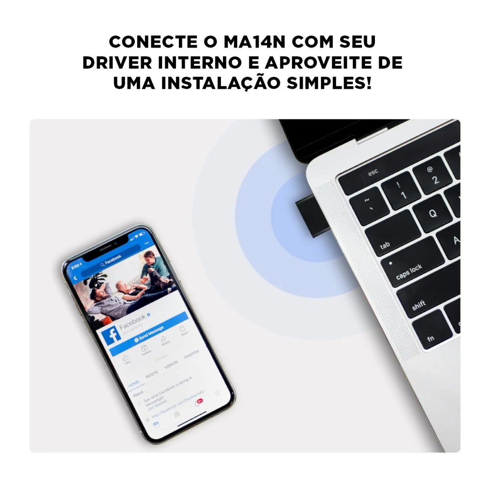 Imagem 2 de 5 do produto Adaptador Usb Nano Wireless Ax300