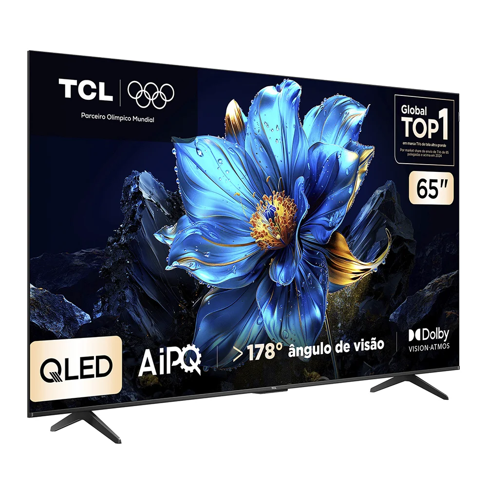 Smart TV TCL 65 Polegadas QLED 4K P7K WiFi Bluetooth Google TV HDR10+ Dolby Atmos Dolby Vision 65P7K 7