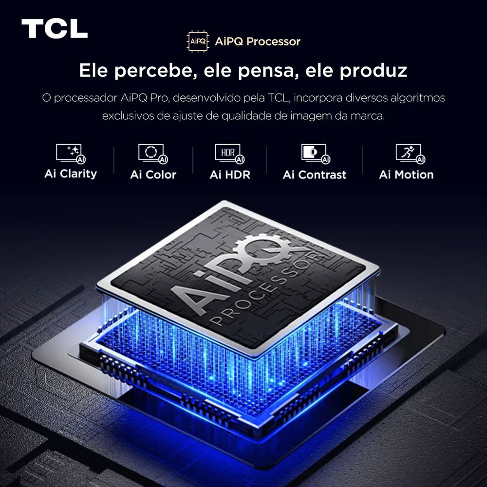 Smart TV TCL 65 Polegadas QLED 4K P7K WiFi Bluetooth Google TV HDR10+ Dolby Atmos Dolby Vision 65P7K 8