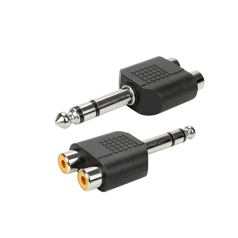 Imagem 2 de 3 do produto Adaptador De Áudio Amplificador P10 Estereo Para 2 Rca Femea