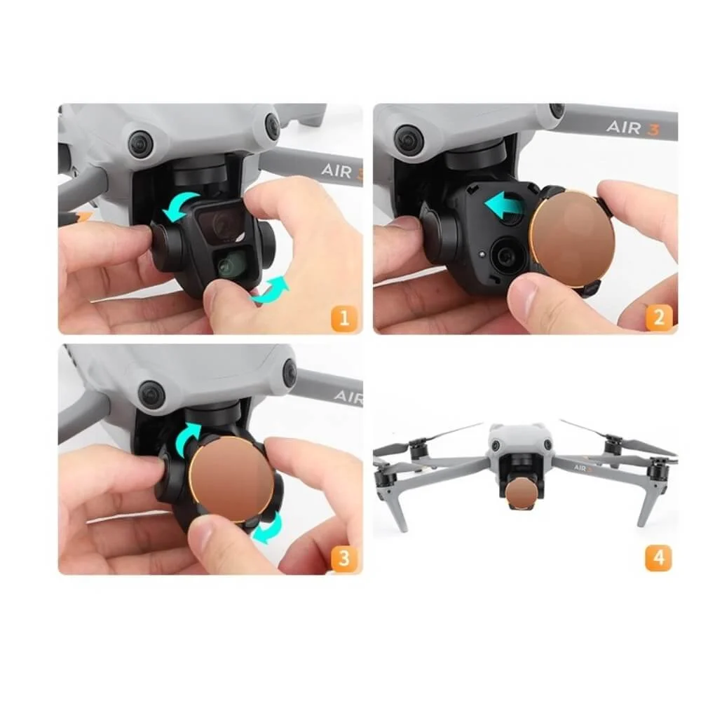 Kit De Filtros Cpl/nd8/nd16 Para Drone Dji Air 3 - Sunnylife