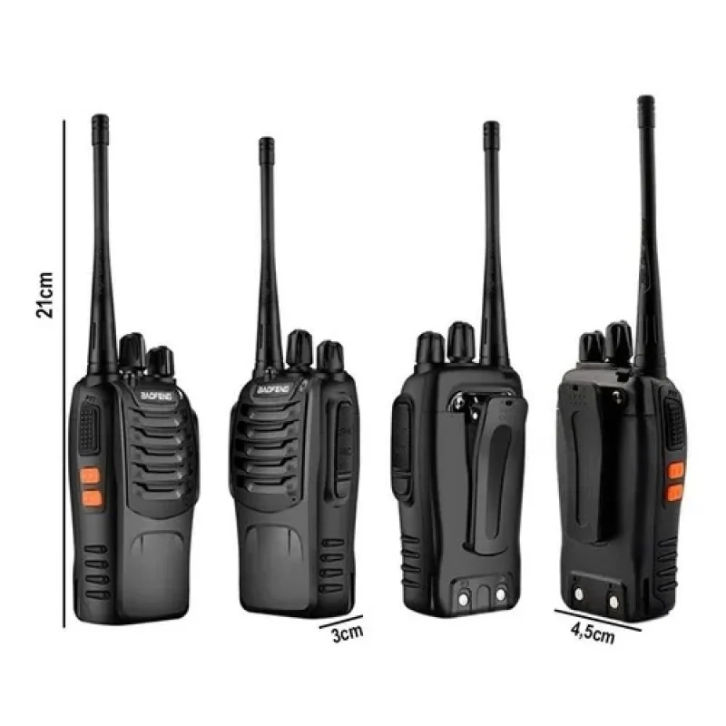 Imagem 2 de 3 do produto Walk Talk Kit Com 2 Baofeng Bf-777s 6km Preto Com Fone