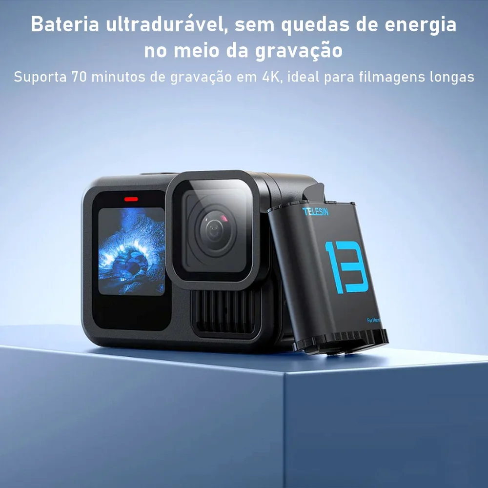 Imagem 5 de 5 do produto Bateria Recarregável 1900mah Para Câmera Gopro 13 - Telesin