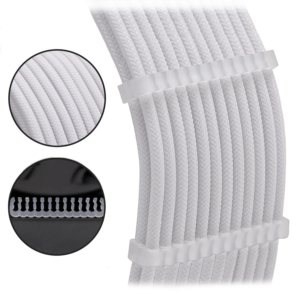 Imagem 3 de 5 do produto Cabo Sleeved 24 Pinos ATX, Extensor Cabo Alimentação da Fonte, 280mm, White (Branco)