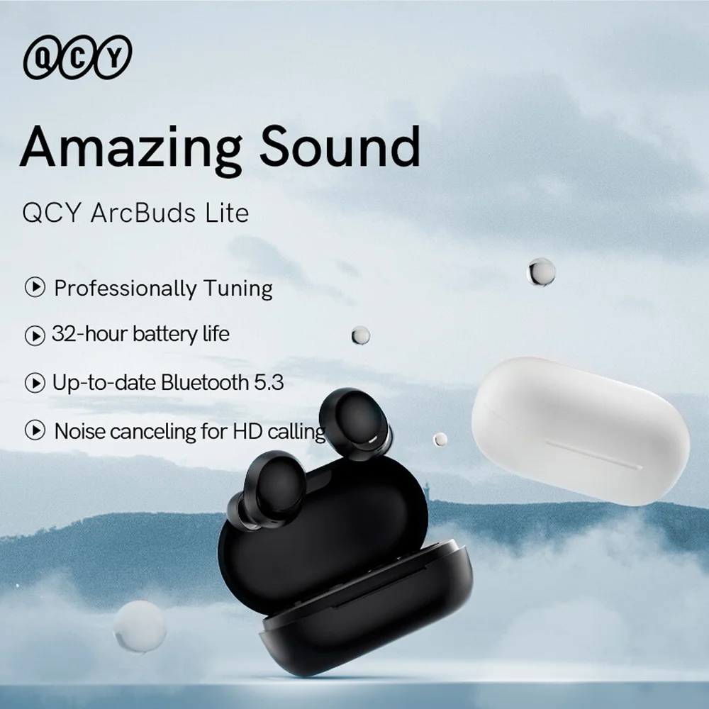 Imagem 2 de 3 do produto Fone De Ouvido Qcy Arcbuds Lite T27 Bluetooth 5.3  E10 Gtr2 Dizo Cor:preto
