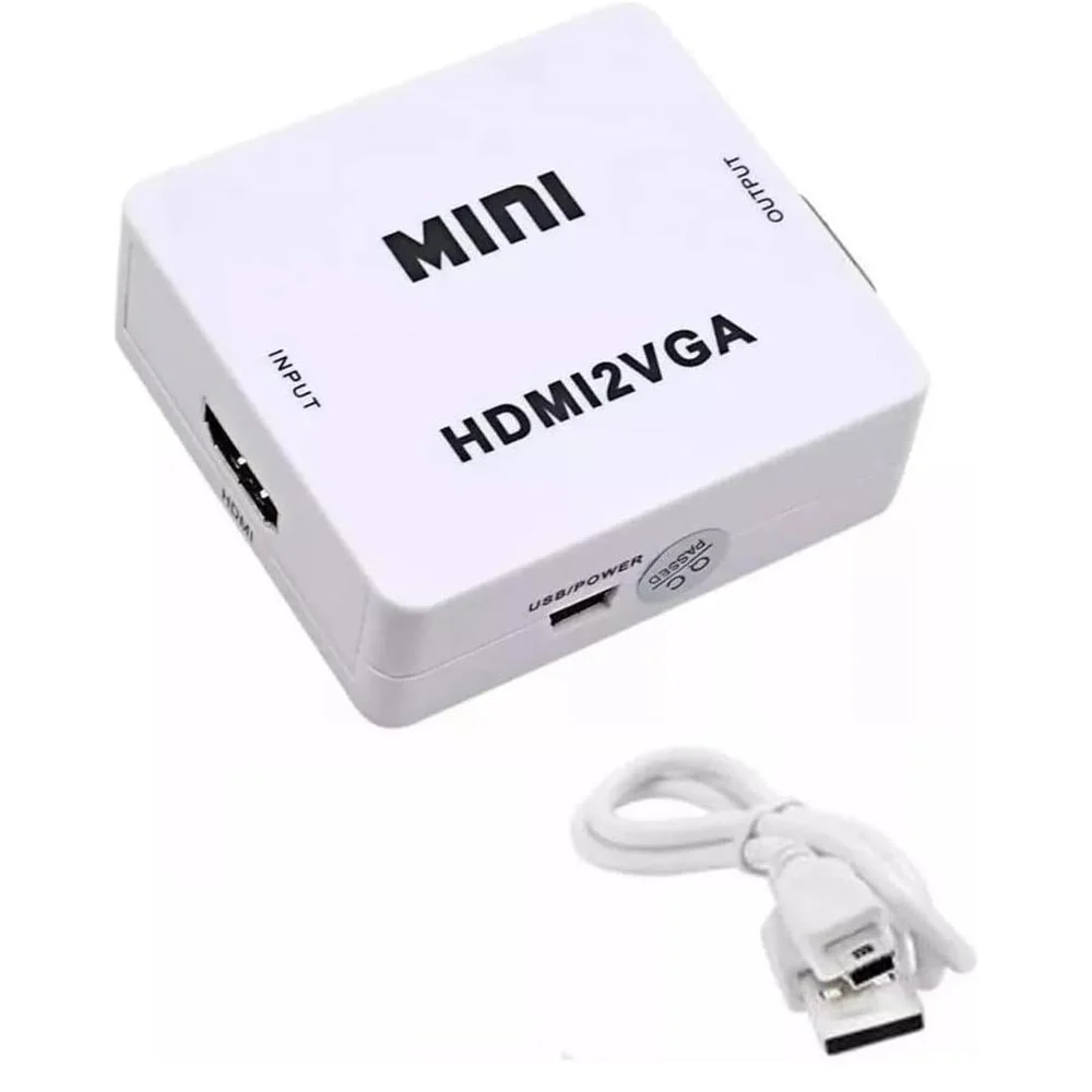 Imagem 3 de 5 do produto Mini Conversor Adaptador HDMI Para Vga + Áudio