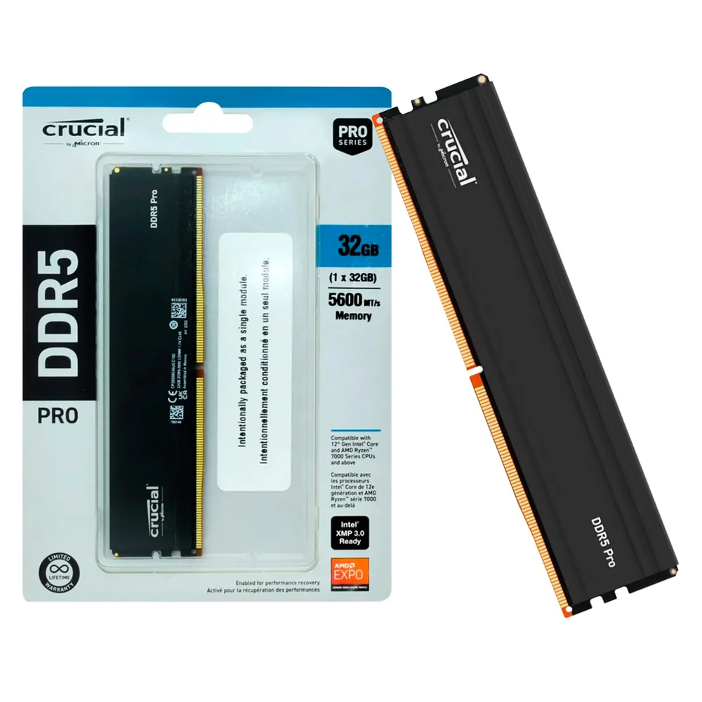 Crucial Pro OC 32GB DDR5-6000 UDIMM メモリ Crucial Pro DDR5-6000 32GB Kit (16GBx2) UDIMM: OC Gaming Memory
