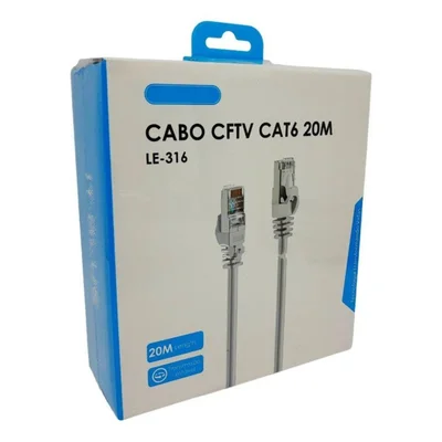 Cabo De Rede Cftv Cat6 20 Metros Le-316