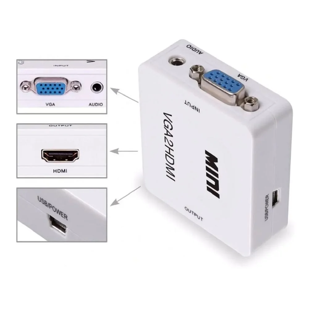 Imagem 2 de 5 do produto Adaptador Conversor Vga Para HDMI Com Áudio