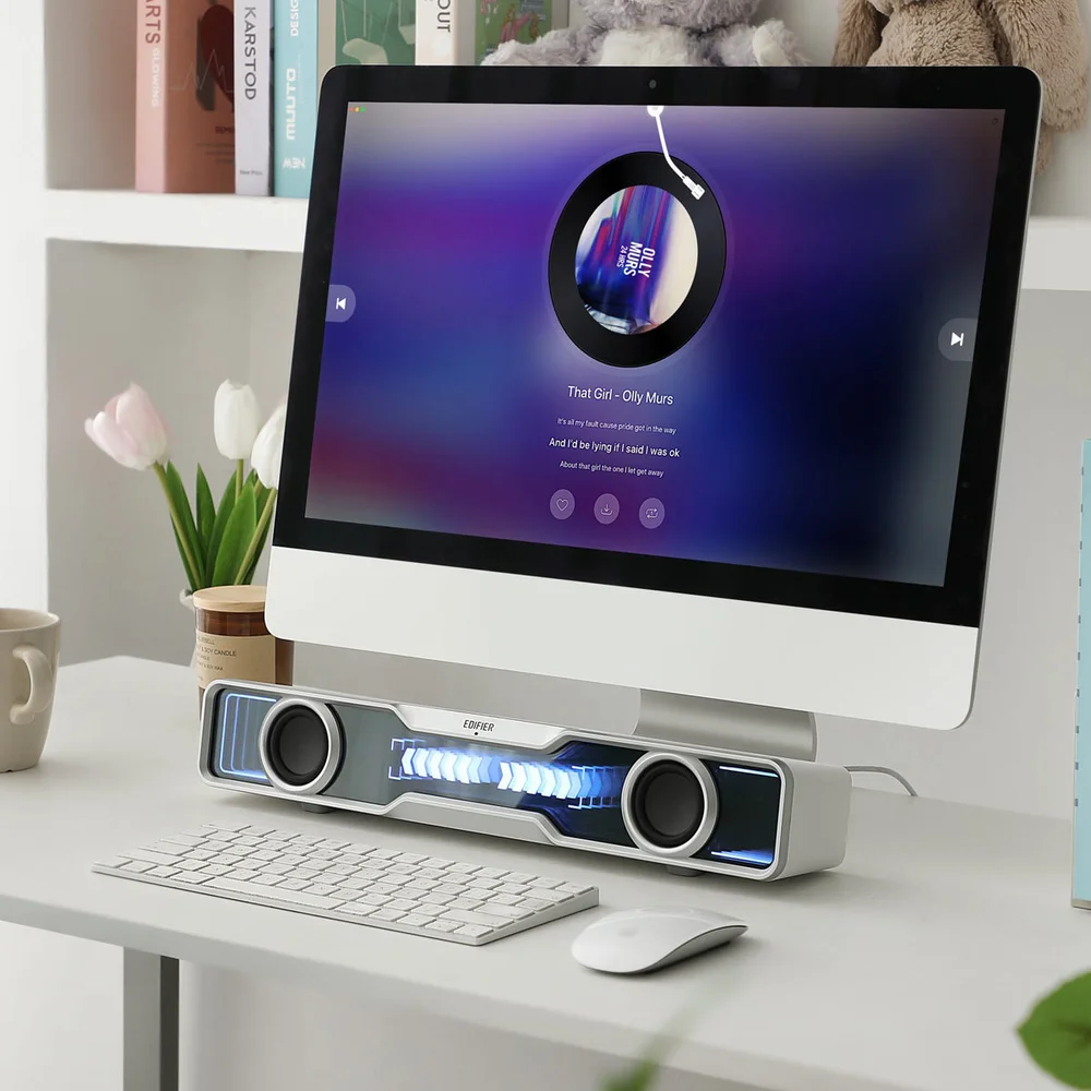 Imagem 5 de 5 do produto Soundbar Gamer EDIFIER QS30 com Bluetooth 5.3, Graves Potentes, RGB, TempoAbyss, 5W RMS - Branco