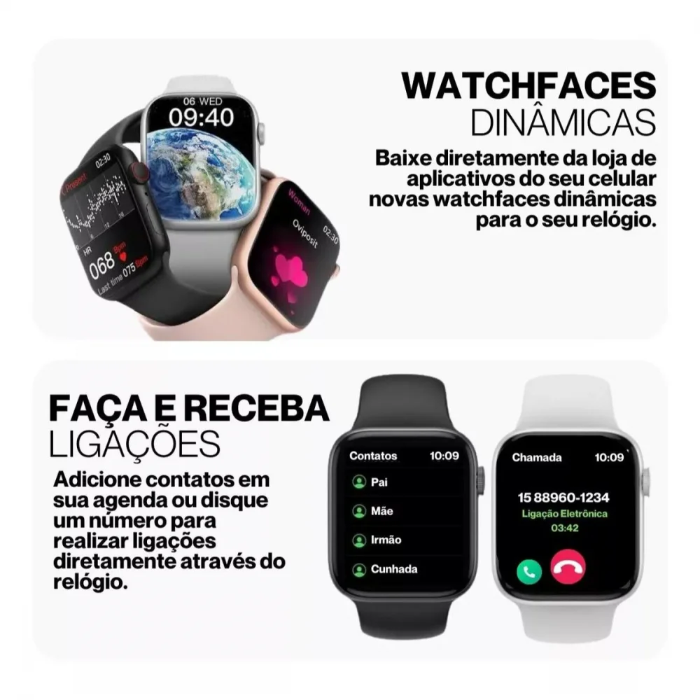 Imagem 2 de 5 do produto Relógio Inteligente Smartwatch Tela Infinita Digital 45mm
