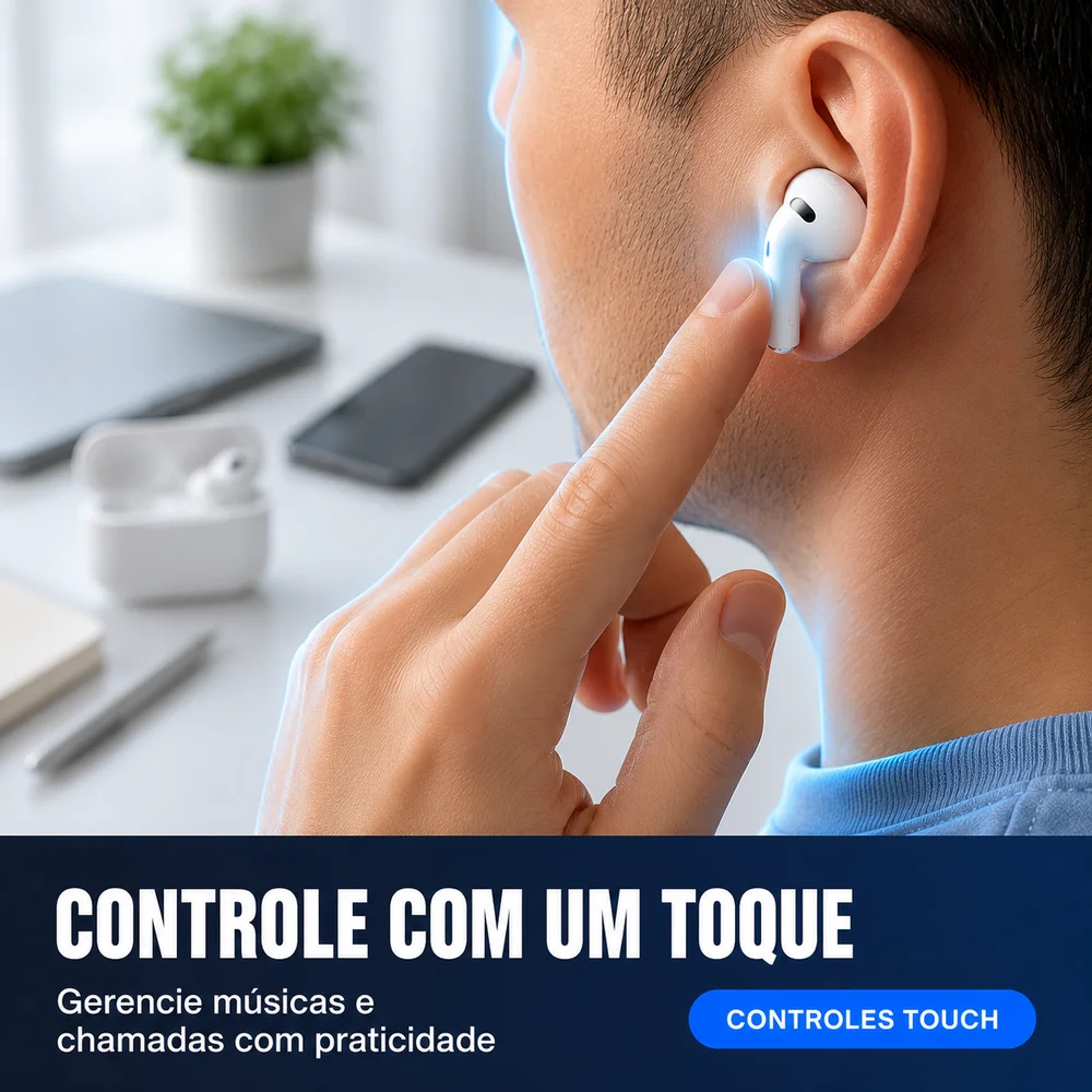 Imagem 4 de 5 do produto Fone De Ouvido A'gold Fn-br3 Bluetooth 5.4 Tws In-ear, Ipx4, Microfone, Branco