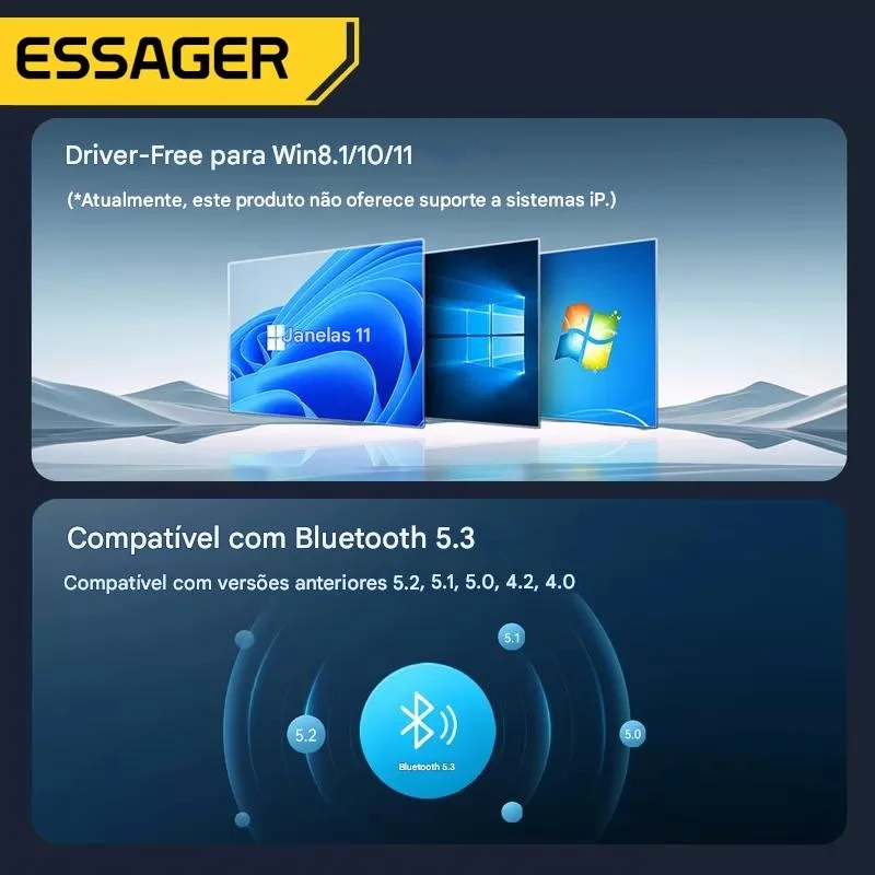 Imagem 3 de 5 do produto Adaptador Bluetooth Usb 5.3 Essager