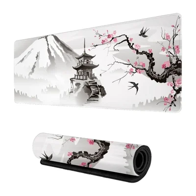Mouse Pad Gamer Japonês Cherry Blossom 90x40 Cm