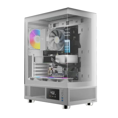 Gabinete Gamer Gamdias Atlas E1 Wh Digital, Mid-tower, Vidro Temp, 3 Fans, White - Atlas E1 Wh