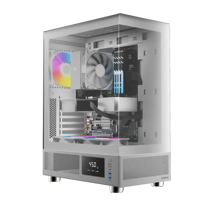 Gabinete Gamer Gamdias Atlas E1 Wh Digital, Mid-tower, Vidro Temp, 3 Fans, White - Atlas E1 Wh