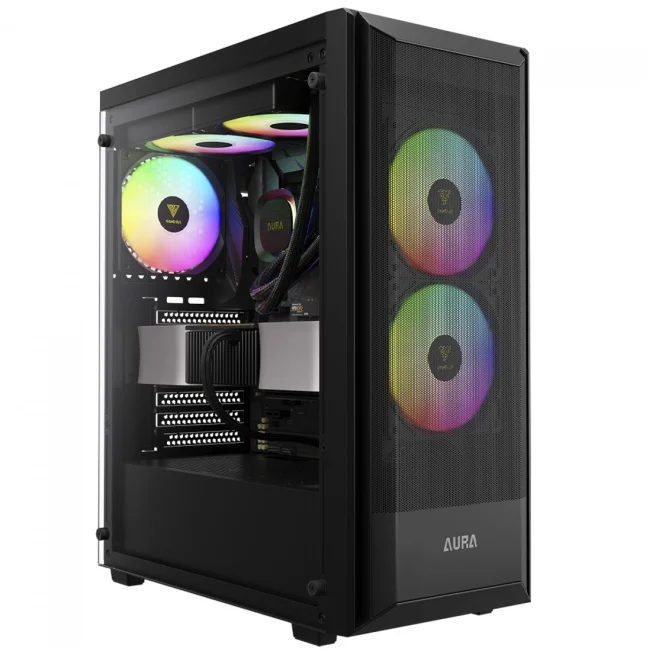 Gabinete Gamer Gamdias Aura Gc6 Elite ARGB, Mid-tower, Vidro Temp, 3 Fans, Black - Aura Gc6 Elite ARGB