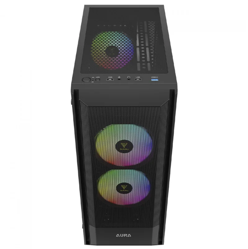 Imagem 2 de 5 do produto Gabinete Gamer Gamdias Aura Gc6 Elite ARGB, Mid-tower, Vidro Temp, 3 Fans, Black - Aura Gc6 Elite ARGB