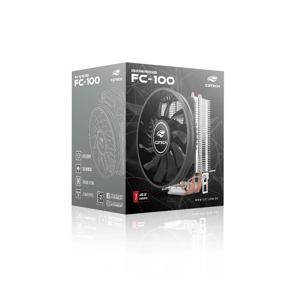Imagem 2 de 3 do produto Cooler C3tech Para Processador Intel E Amd Gaming Fc-100bk