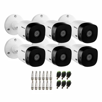 Kit 6 Câmeras Intelbras Vhl 1220 B G2 Bullet Hdcvi Lite Full Hd 1080p Visão Noturna 20m + Conector