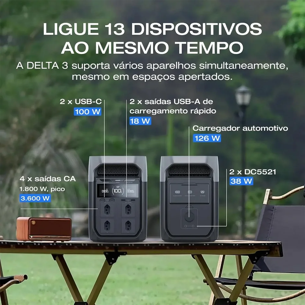 Imagem 3 de 5 do produto Ecoflow Delta 3 Estação Energia Portátil 1800w X-boost 2200w Voltagem:110v