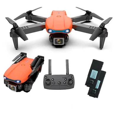 Drone Pro 4k E99 Pro Gravação Wifi 2.4g Com Três Baterias Cor:laranja