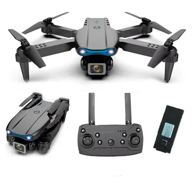 Drone Pro 4k E99 Pro Gravação Wifi 2.4g Com Duas Baterias Cor:preto